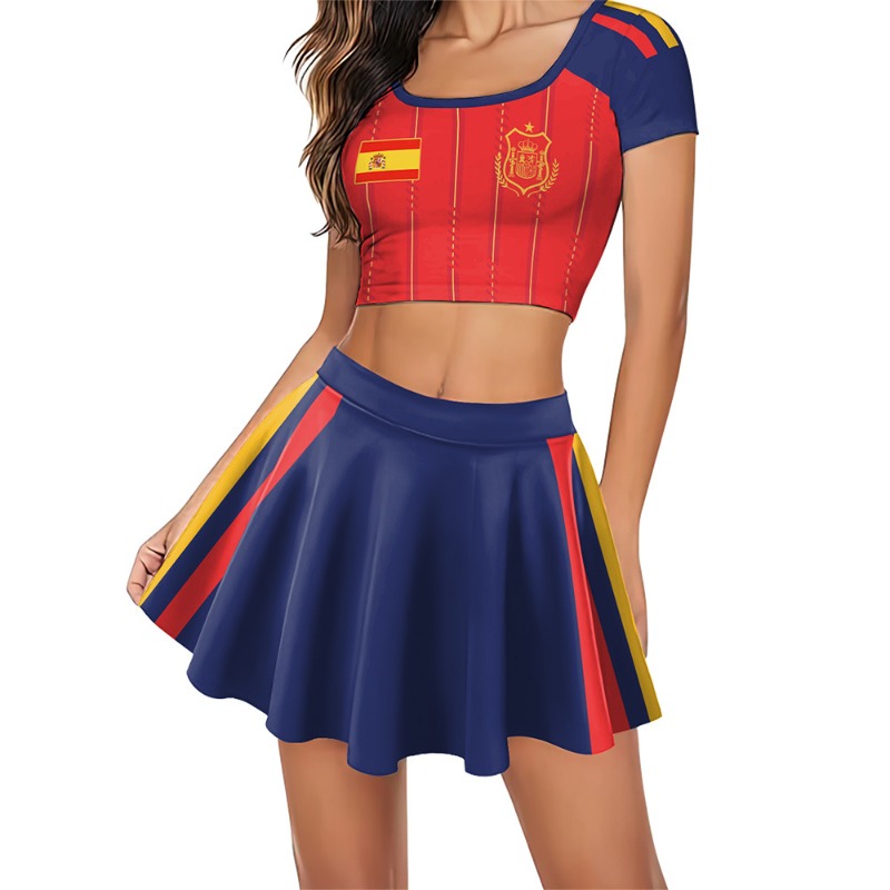 Shirt Camp Collar - Adult Women's Spanish Football Fan Matching