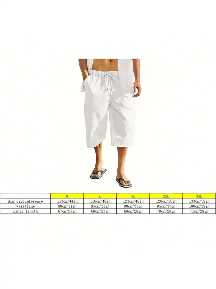 Mens Linen Beach Shorts Casual - Short Linen Drawstring のレビューと価格