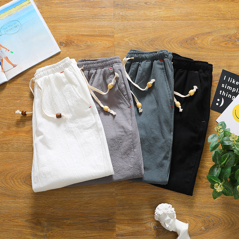 Brand men's summer fashion sol - Short Linen Drawstring のレビューと価格