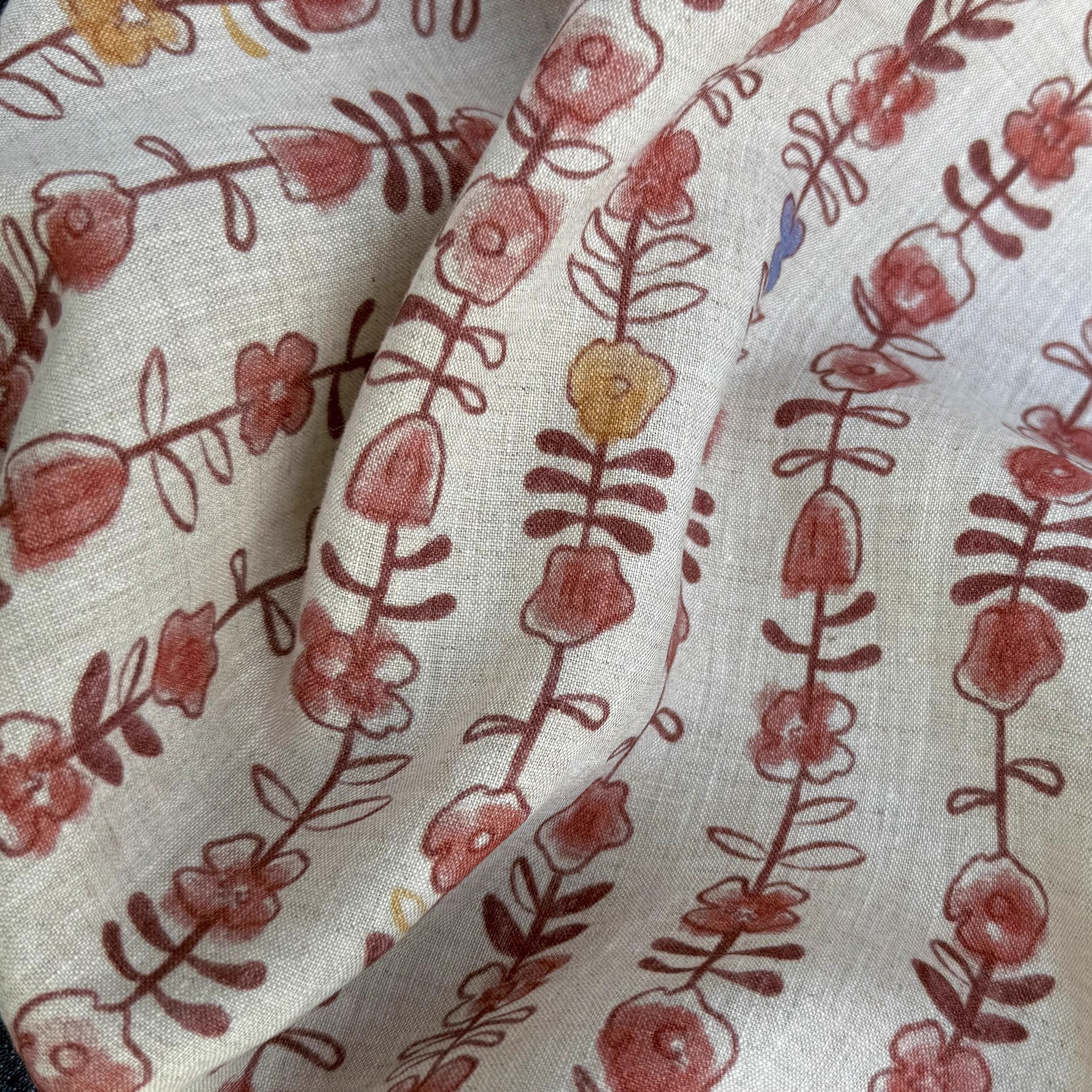 1yard Unique flowers print fab - Linen Shirt Breathable のレビューと価格