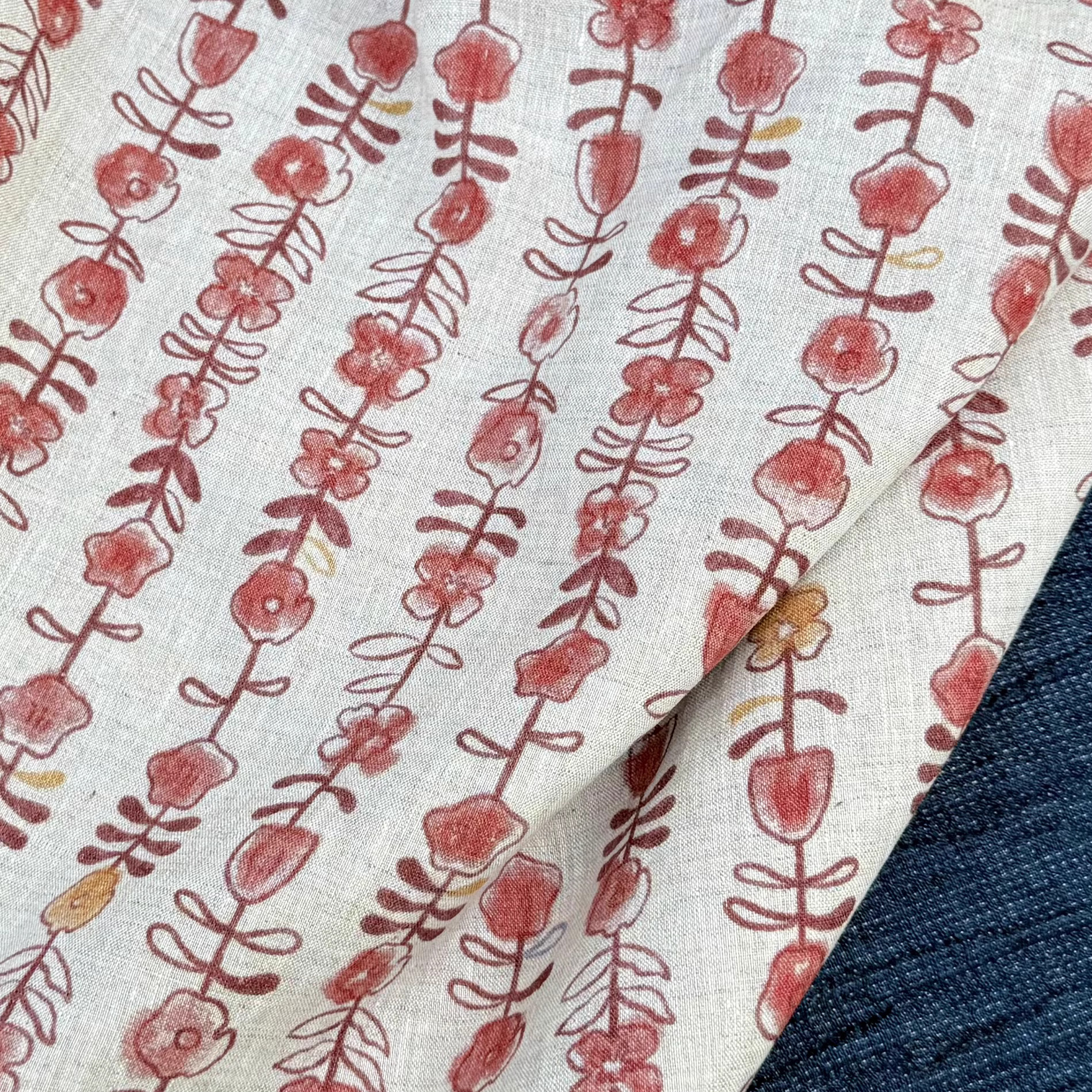 1yard Unique flowers print fab - Linen Shirt Breathable のレビューと価格