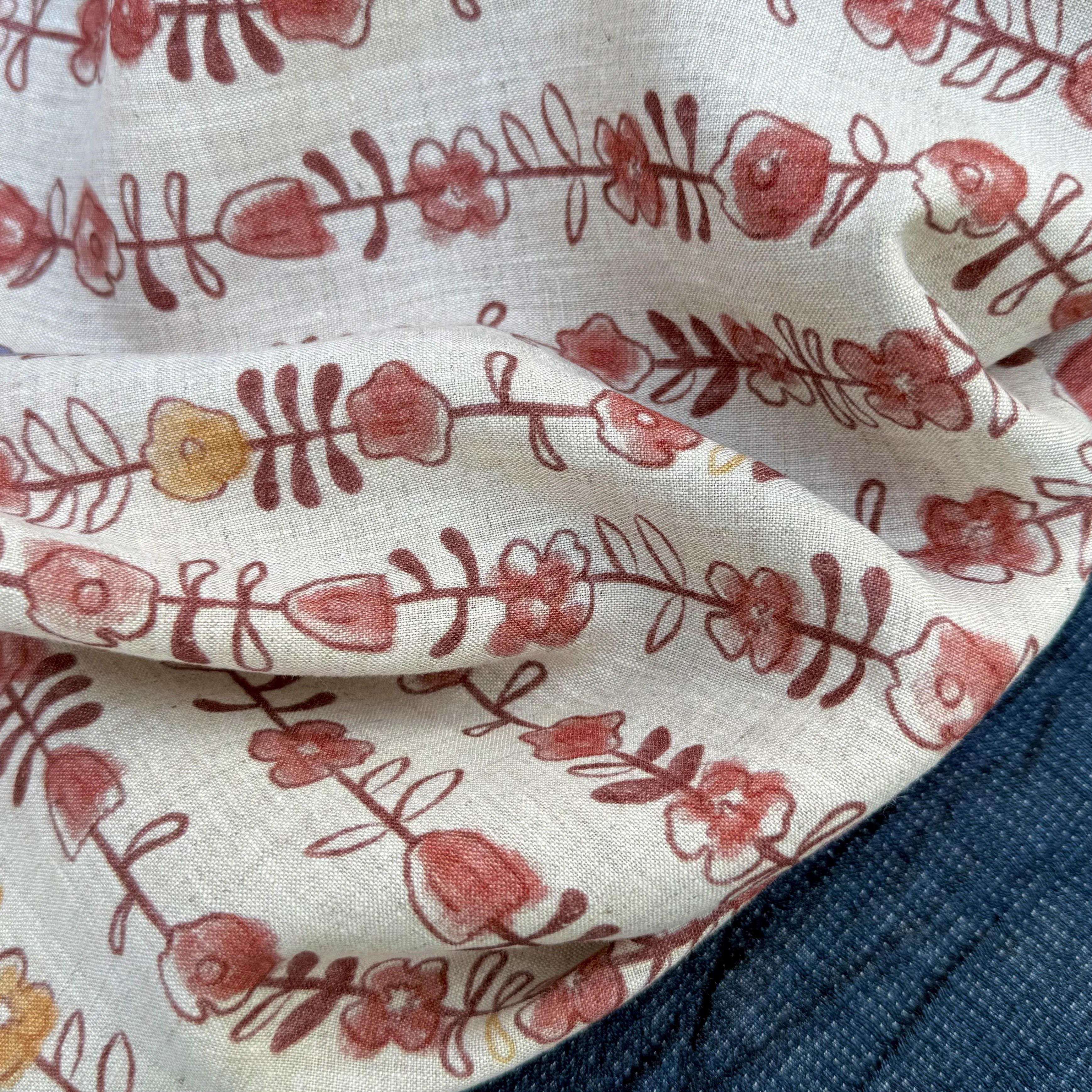 1yard Unique flowers print fab - Linen Shirt Breathable のレビューと価格