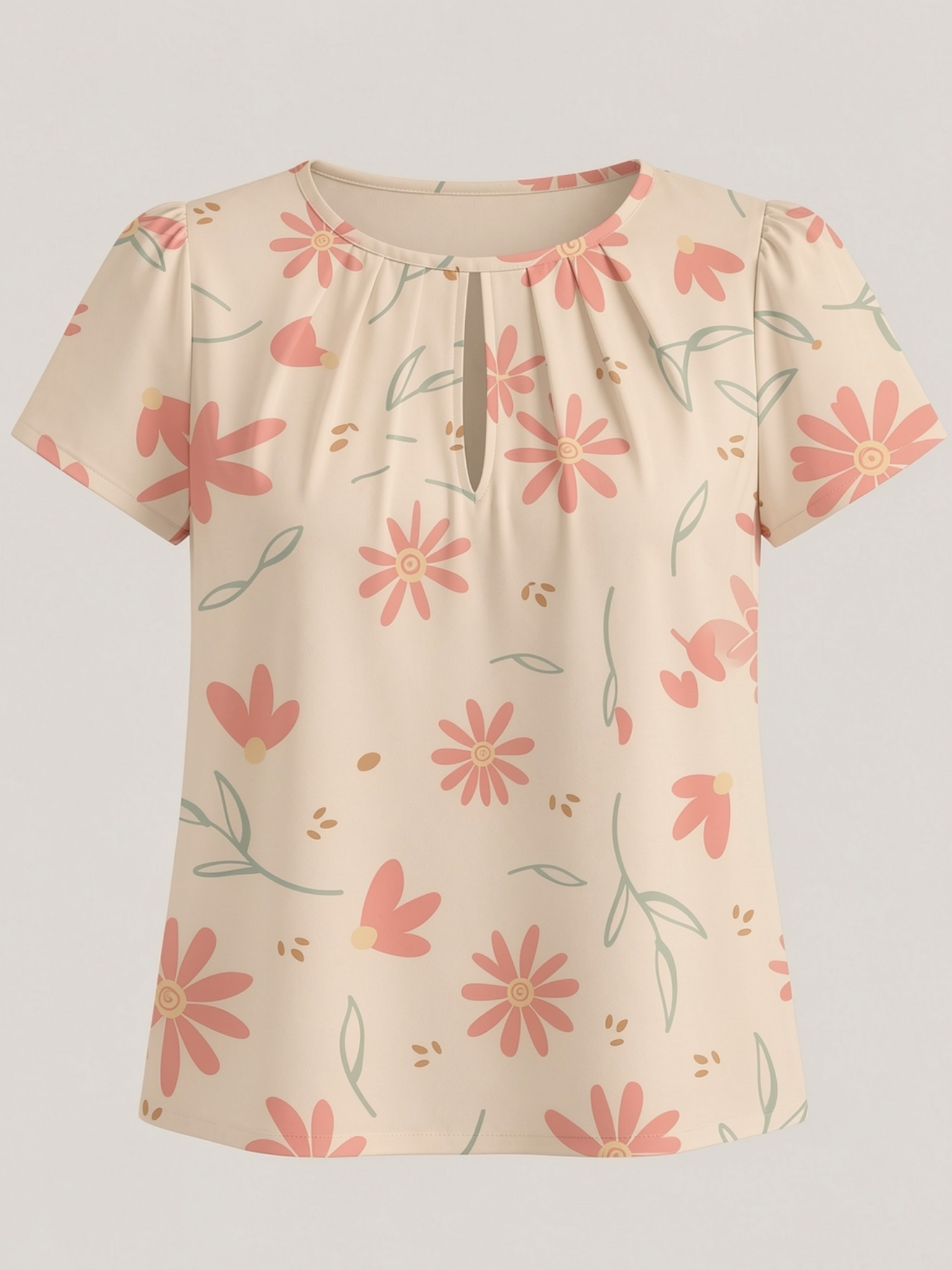 2026 New Women's Round Neck El - Resort Shirt Floral のレビューと価格