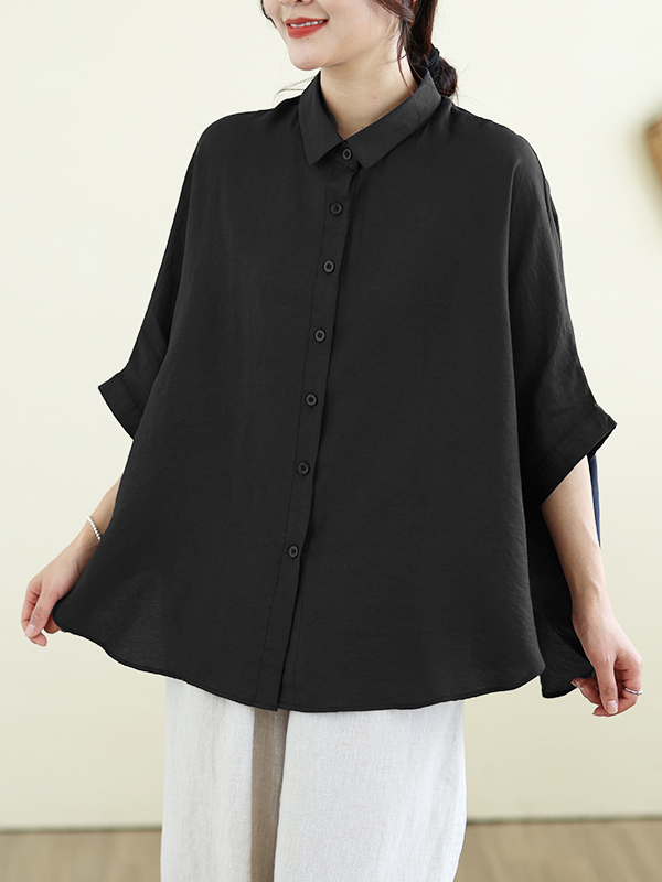 Loose Fit Cotton Linen Batwing - Linen Shirt Breathable のレビューと価格