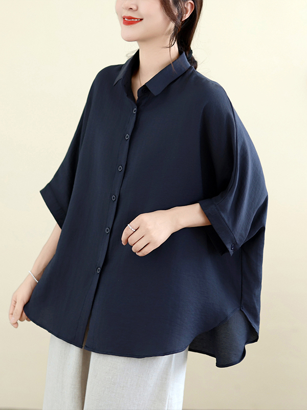 Loose Fit Cotton Linen Batwing - Linen Shirt Breathable のレビューと価格