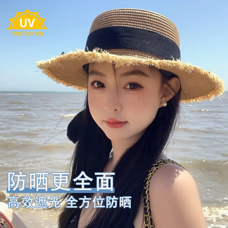 Women Straw Sun Hat Bowknot Su - Packable Hat Nylon のレビューと価格