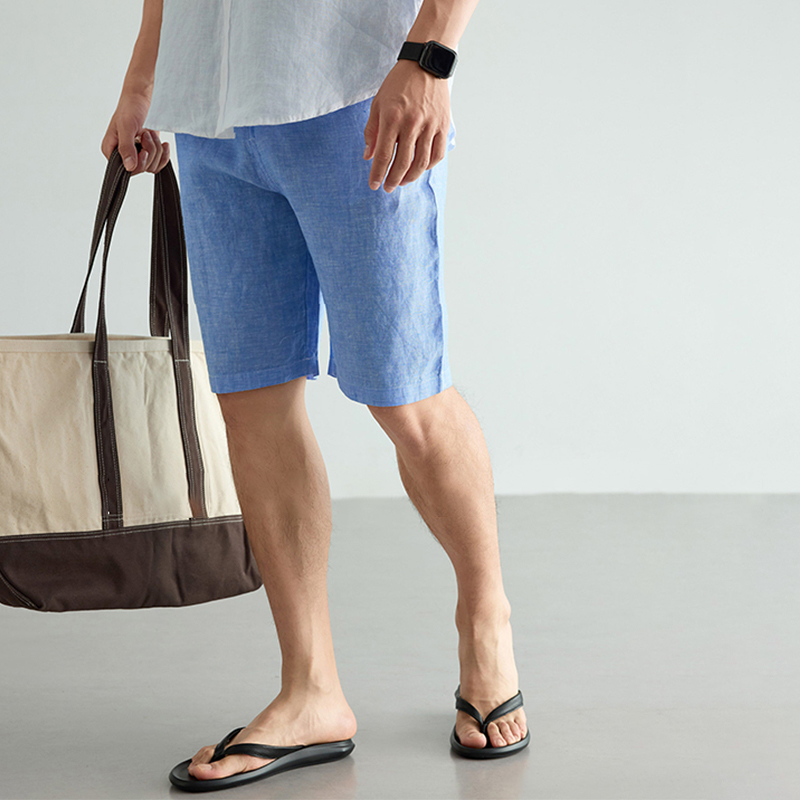Men's Linen Cotton Shorts Summ - Short Linen Drawstring のレビューと価格