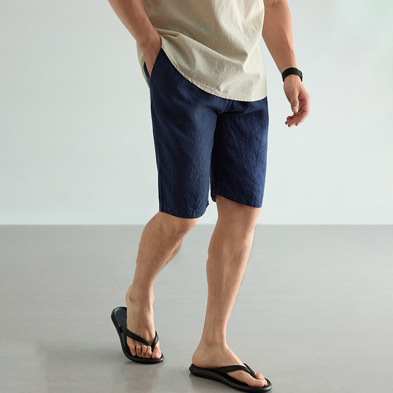 Men's Linen Cotton Shorts Summ - Short Linen Drawstring のレビューと価格