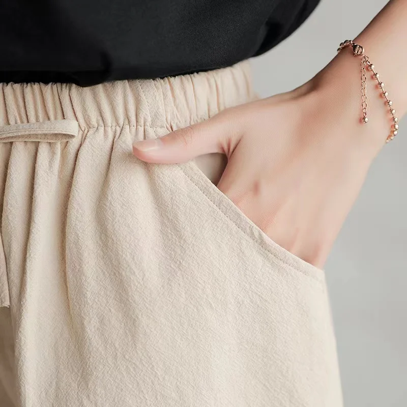 2024 New Summer Cotton Linen B - Short Linen Drawstring のレビューと価格