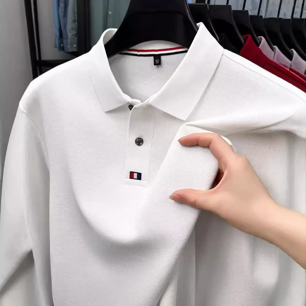 Collar T-shirt for men, long s - Polo Shirt Pique のレビューと価格