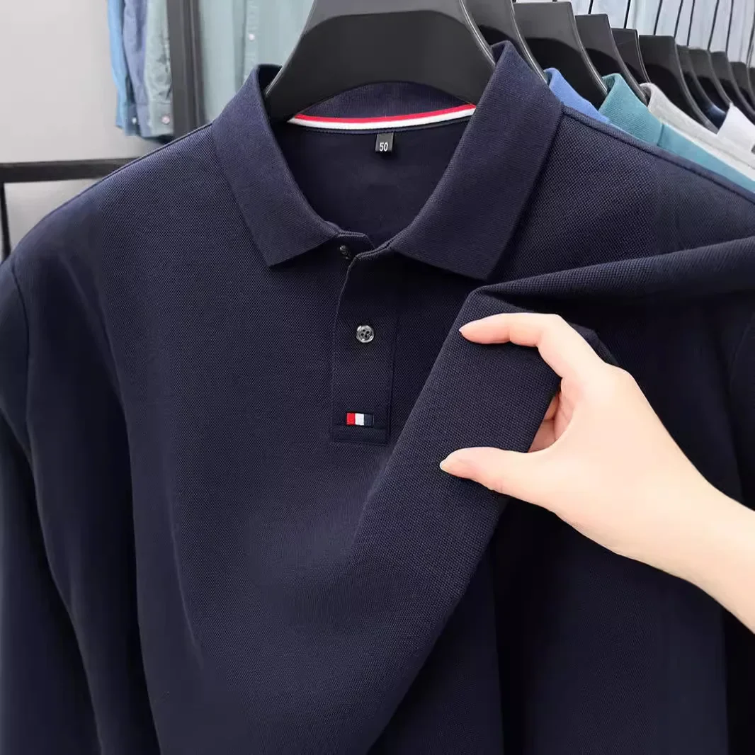 Collar T-shirt for men, long s - Polo Shirt Pique のレビューと価格