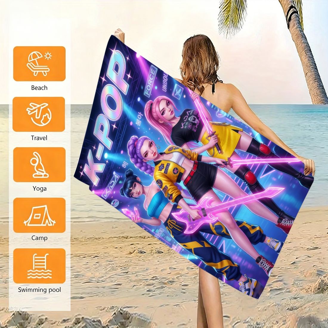 K-Pop Idol Print Large Size Be - Beach Towel Large のレビューと価格