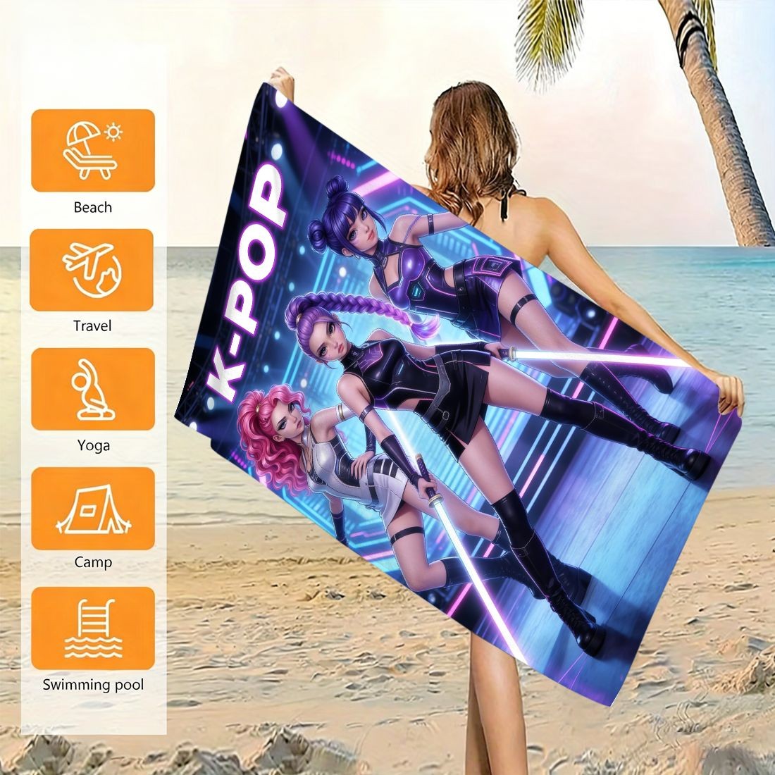 K-Pop Idol Print Large Size Be - Beach Towel Large のレビューと価格