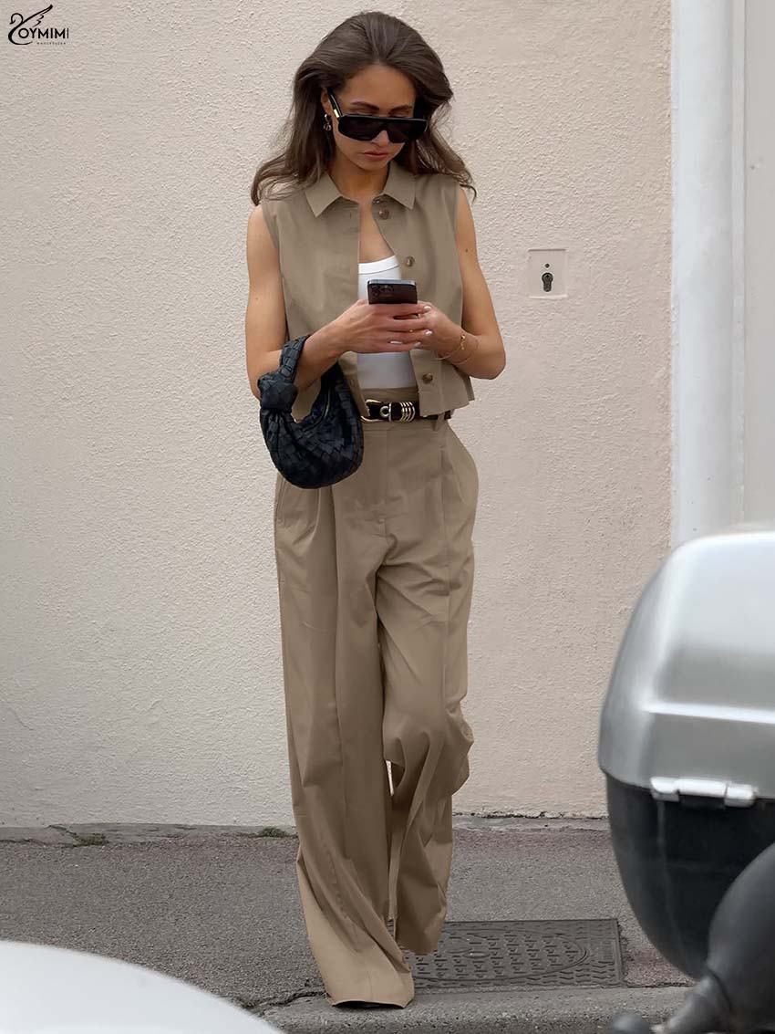 Oymimi Fashion Brown Cotton Wo - Shirt Camp Collar のレビューと価格