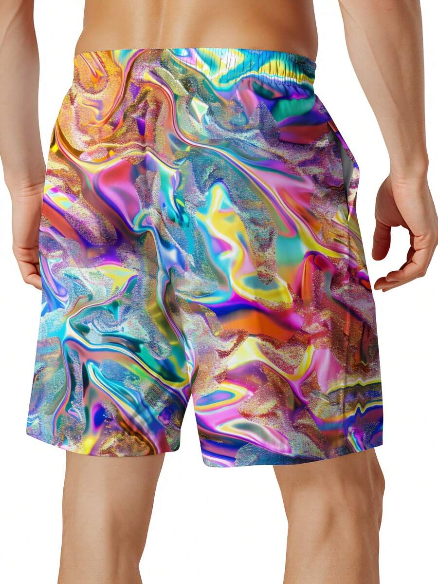 Mens Colorful Abstract Print Q - Swim Trunk Quick Dry のレビューと価格