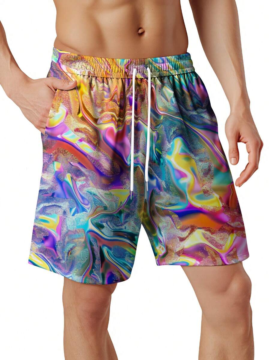 Mens Colorful Abstract Print Q - Swim Trunk Quick Dry のレビューと価格