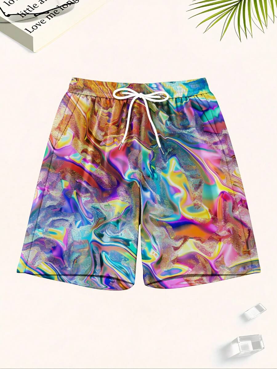 Mens Colorful Abstract Print Q - Swim Trunk Quick Dry のレビューと価格