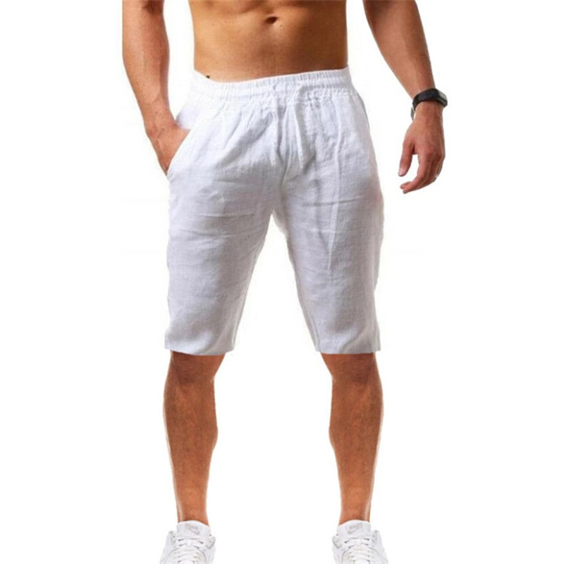 2026 Summer Men's Shorts Cotto - Short Linen Drawstring のレビューと価格