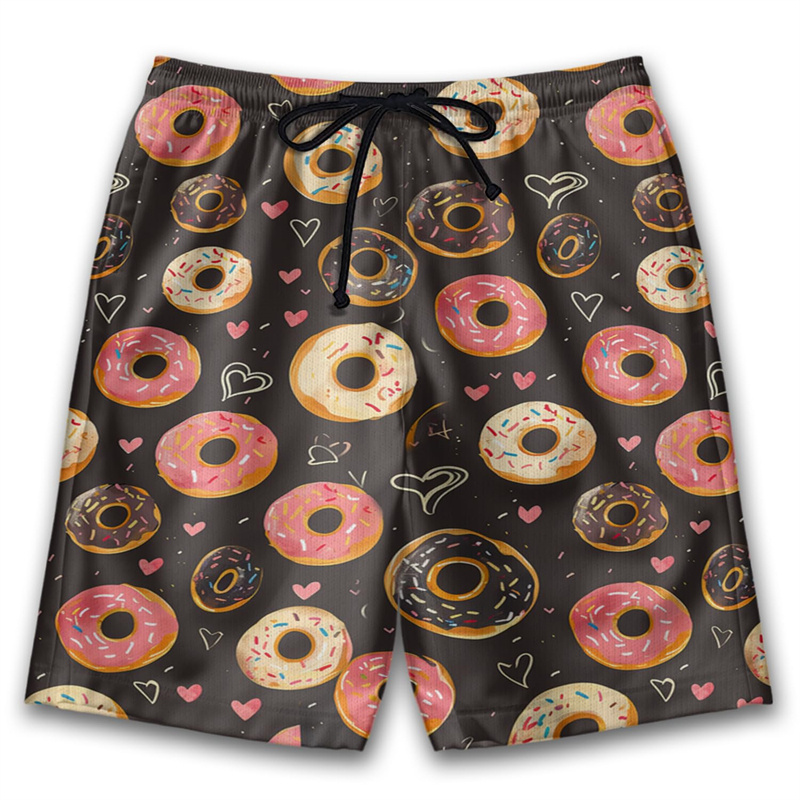3D Printed Cute Donut Short Pa - Trunks Board Surf のレビューと価格