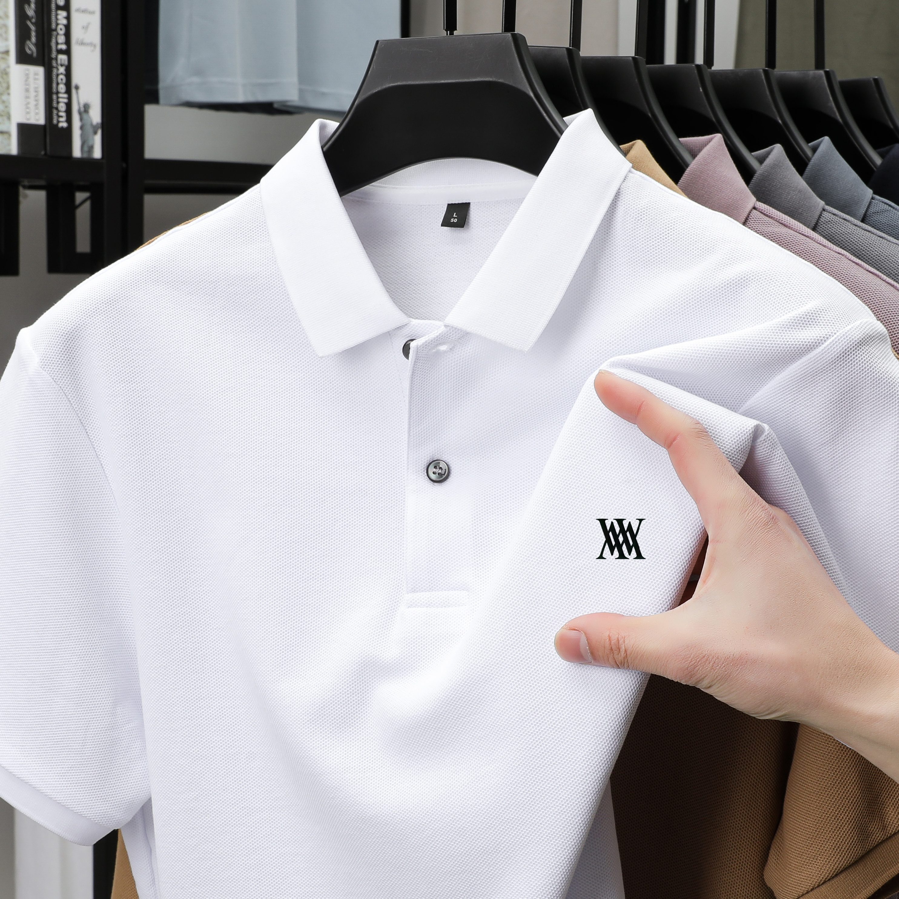 Men Classic Solid Crew Neck Po - Polo Shirt Pique のレビューと価格