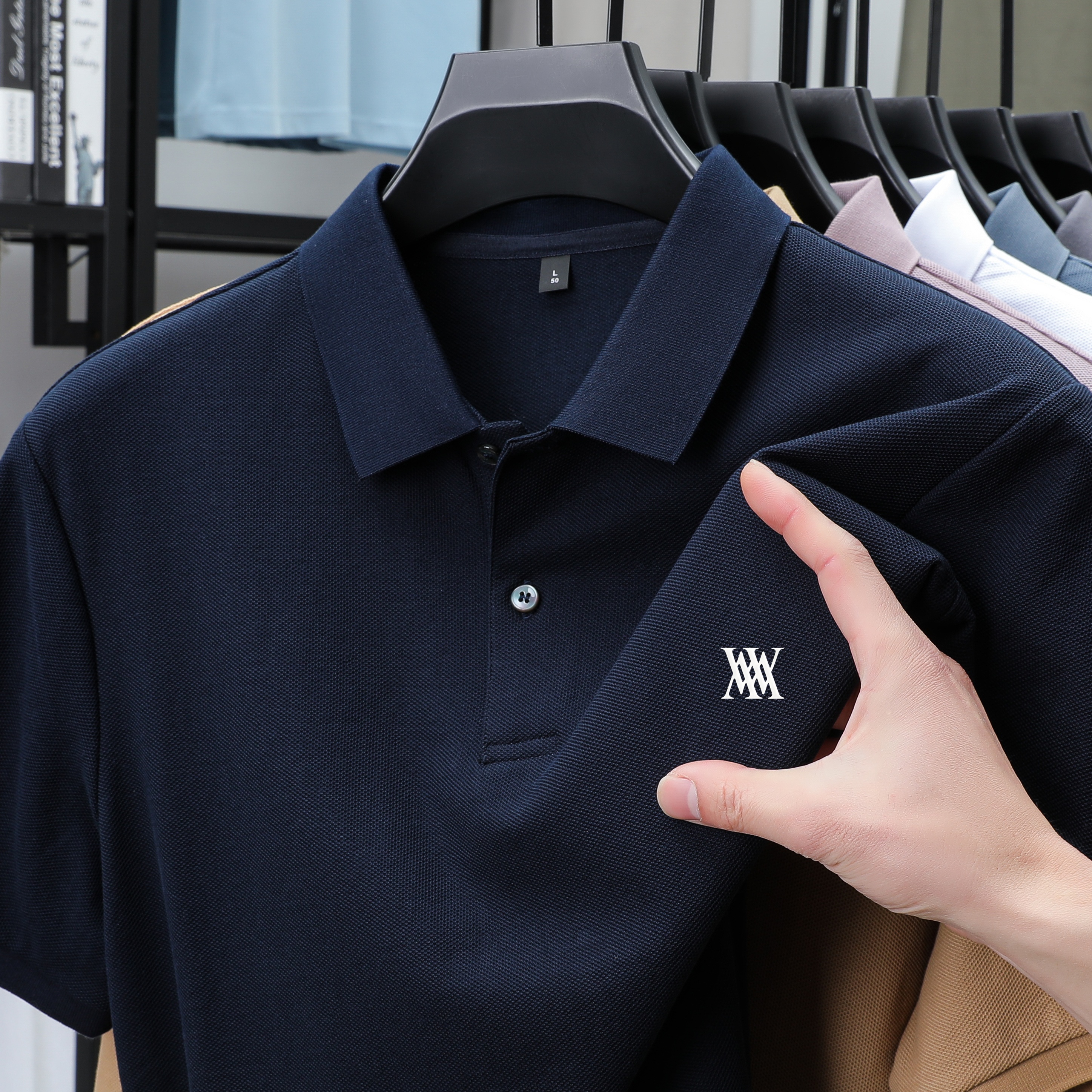 Men Classic Solid Crew Neck Po - Polo Shirt Pique のレビューと価格