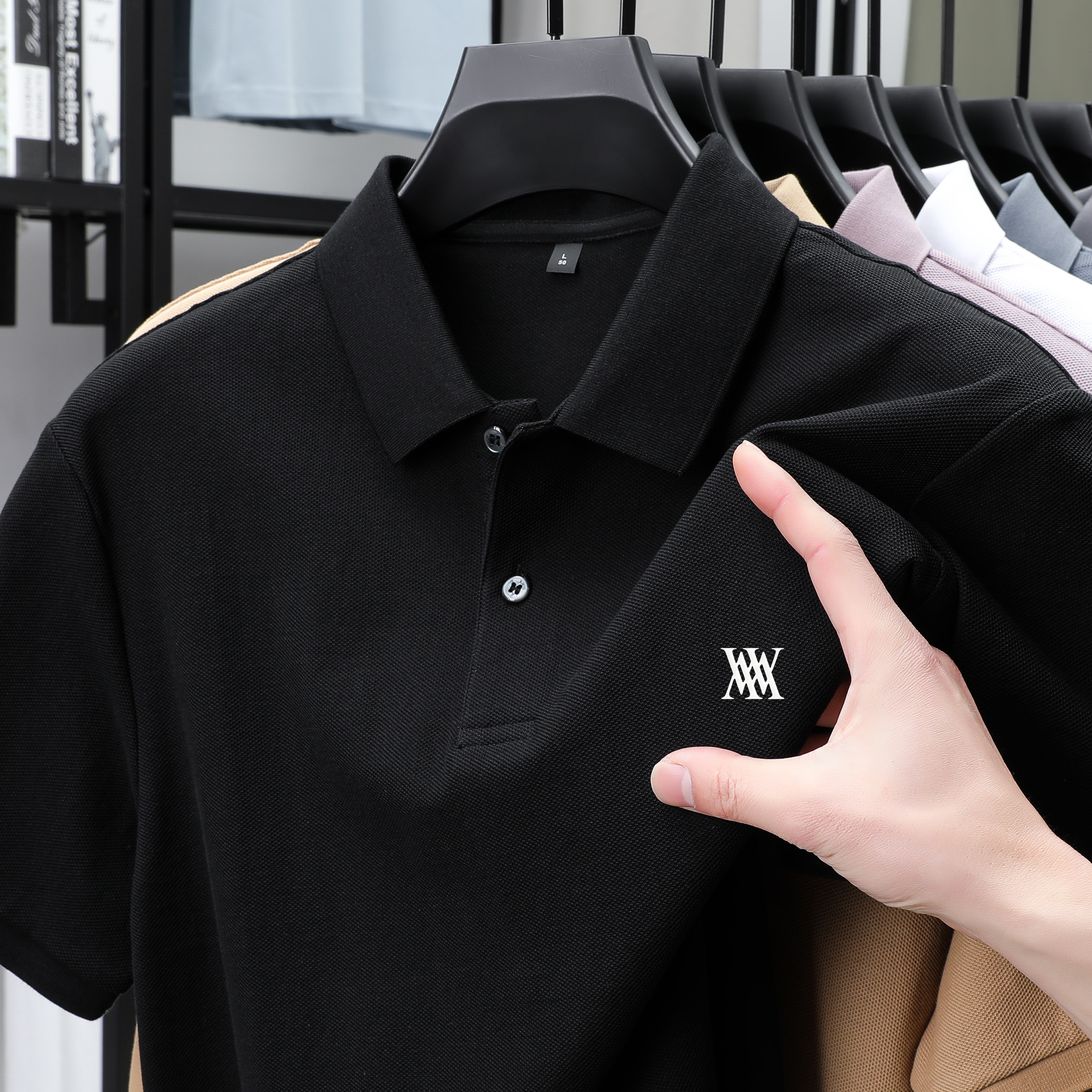 Men Classic Solid Crew Neck Po - Polo Shirt Pique のレビューと価格