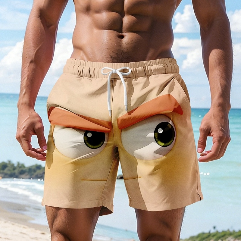 Funny Cartoon Face Graphic Swi - Trunks Board Surf のレビューと価格