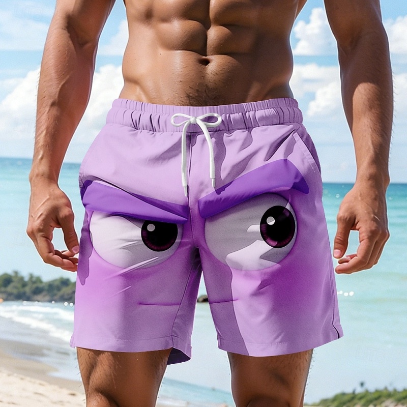 Funny Cartoon Face Graphic Swi - Trunks Board Surf のレビューと価格