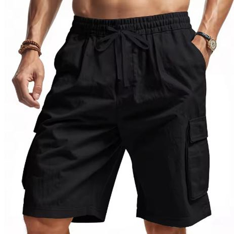 New Multi-Pocket sweatpants Me - Short Linen Drawstring のレビューと価格