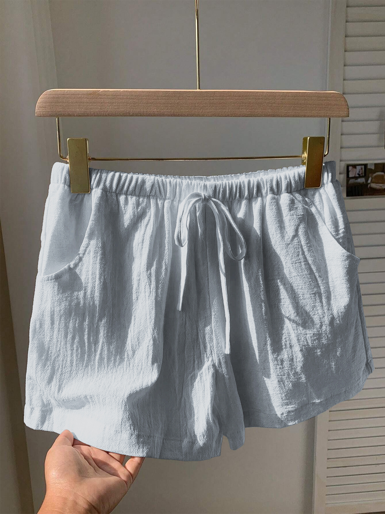 Ladies New Spring Summer Linen - Short Linen Drawstring のレビューと価格