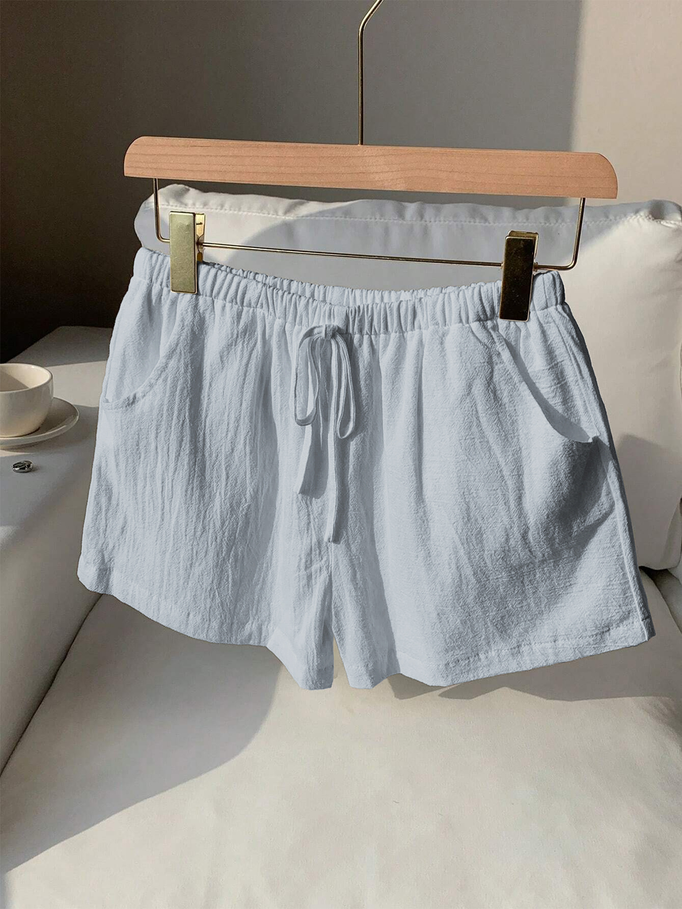 Ladies New Spring Summer Linen - Short Linen Drawstring のレビューと価格