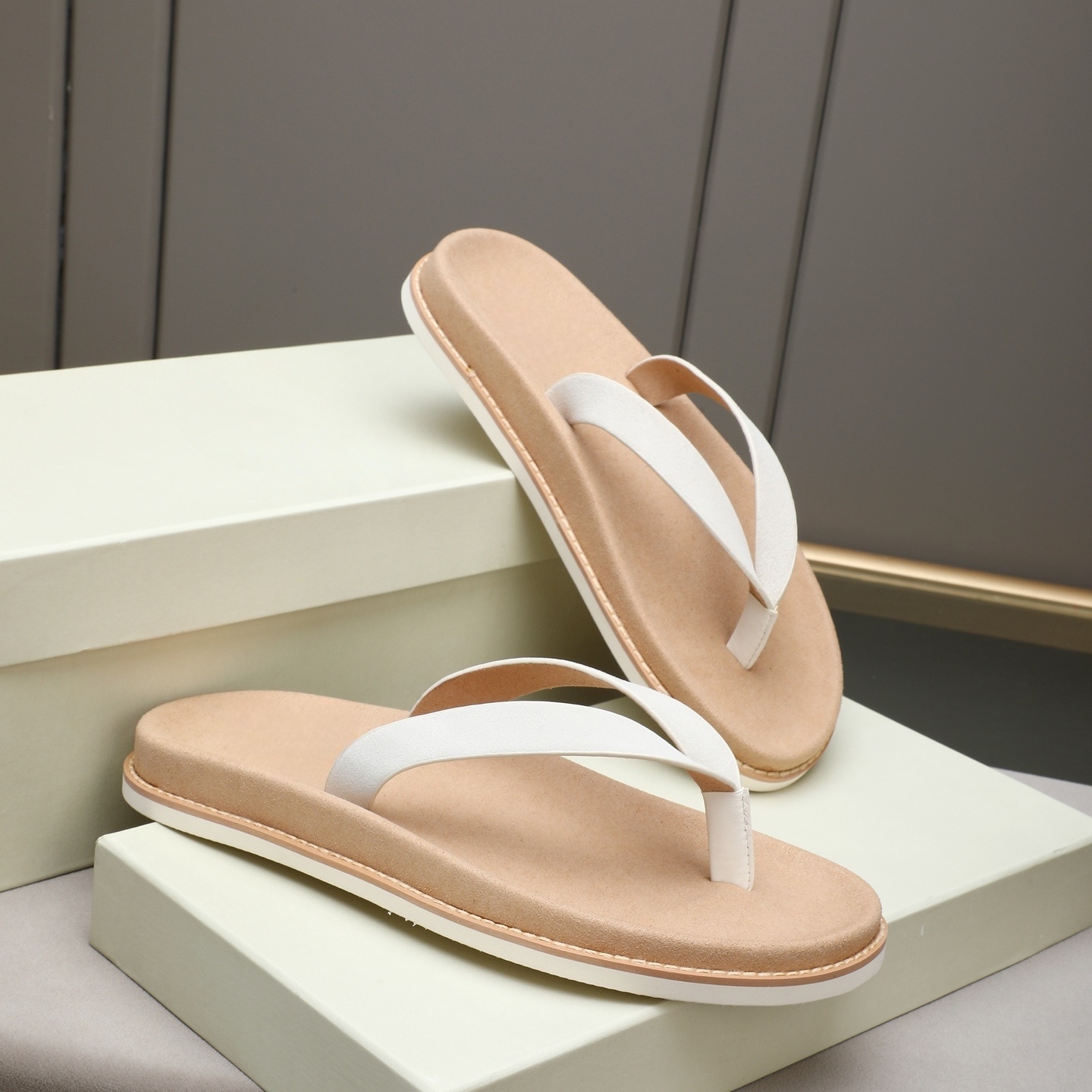 Luxury Brand Genuine Leather S - Flip Flop Leather Men のレビューと価格