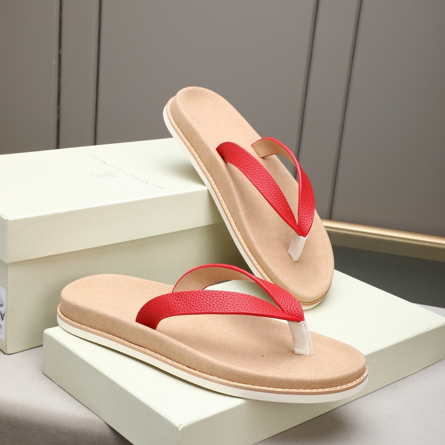 Luxury Brand Genuine Leather S - Flip Flop Leather Men のレビューと価格