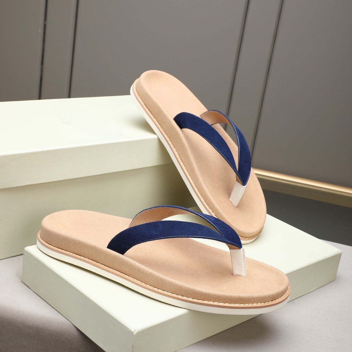 Luxury Brand Genuine Leather S - Flip Flop Leather Men のレビューと価格