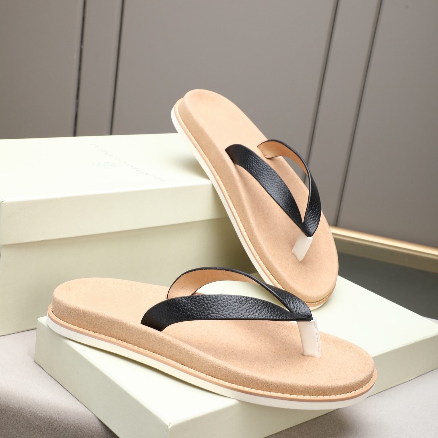 Luxury Brand Genuine Leather S - Flip Flop Leather Men のレビューと価格