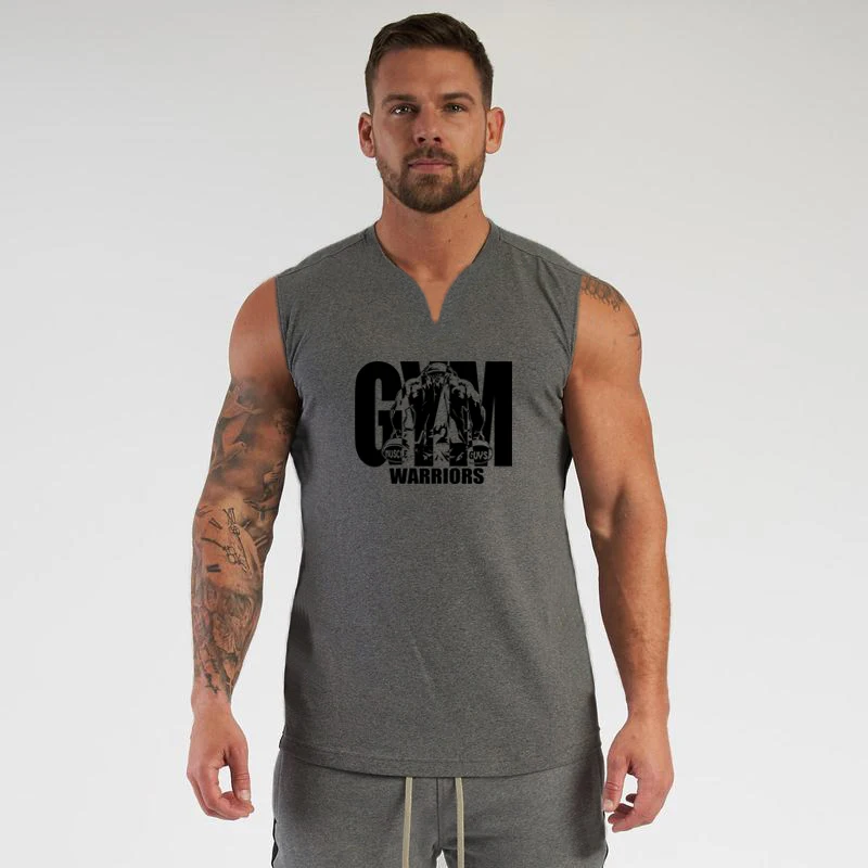 Summer Running V Neck Vests Gy - Tank Top Muscle のレビューと価格