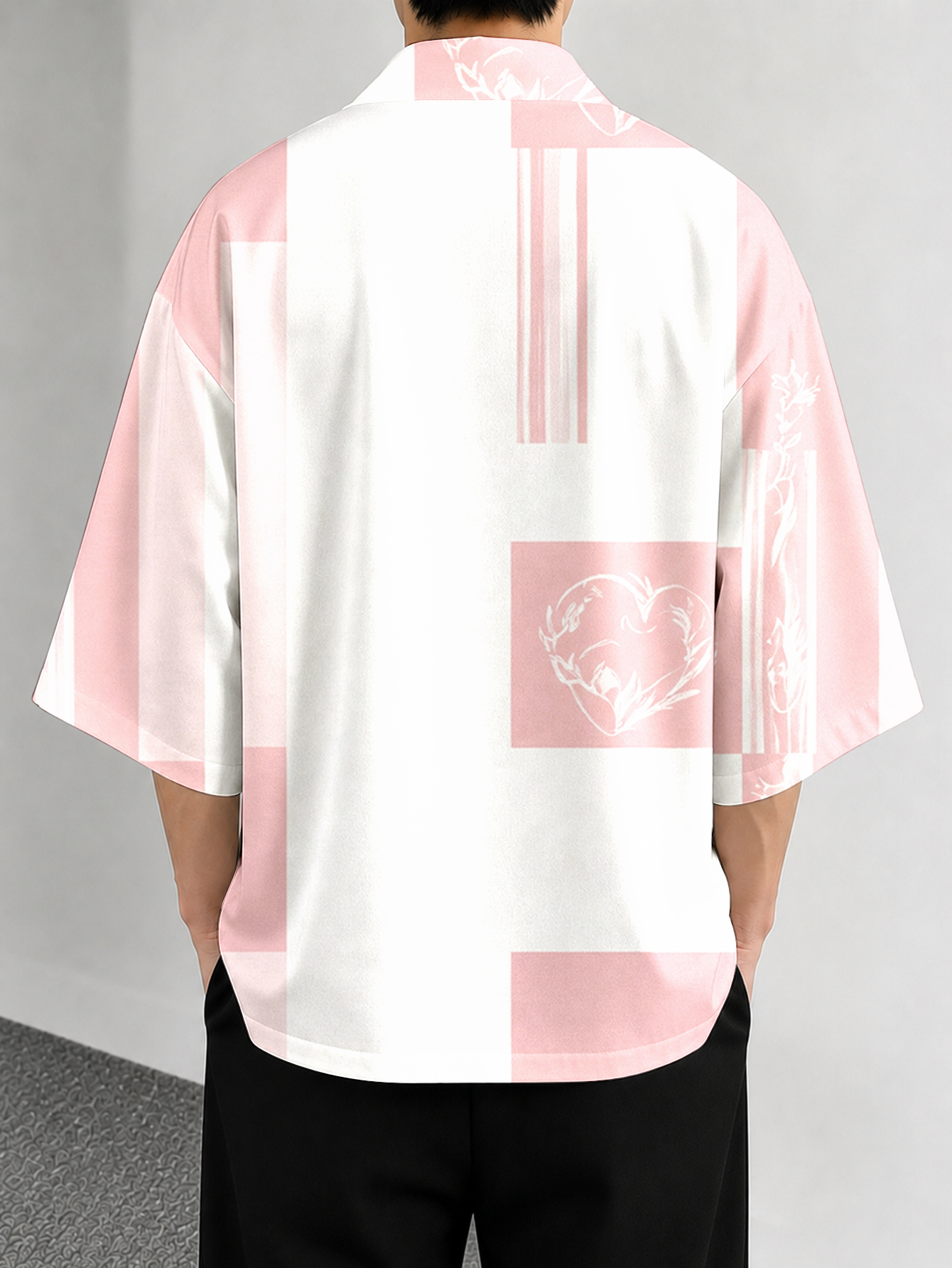 Men's casual top Pink and Whit - Resort Shirt Floral のレビューと価格