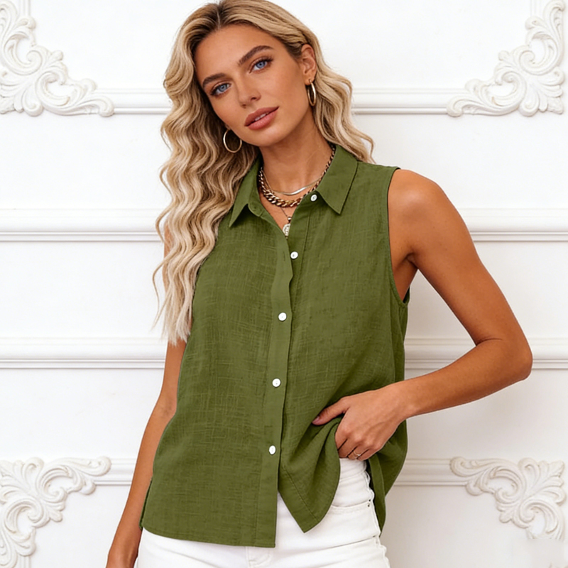 New Women's Shirt Fashion Summ - Shirt Camp Collar のレビューと価格