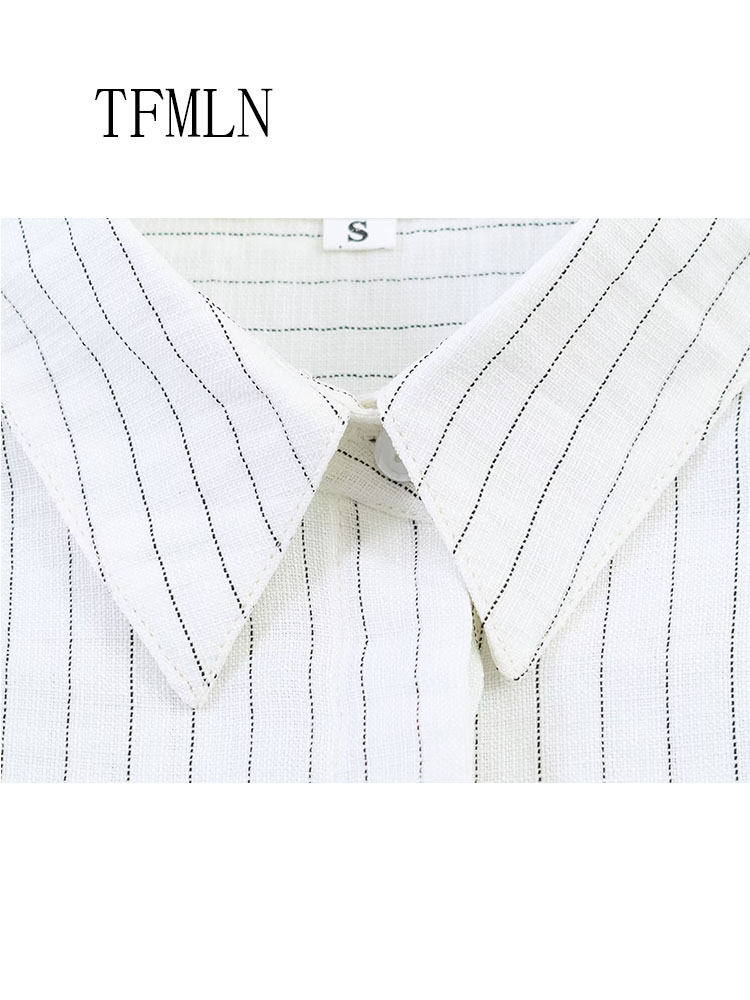 Fashion Striped Blouse Top For - Shirt Camp Collar のレビューと価格
