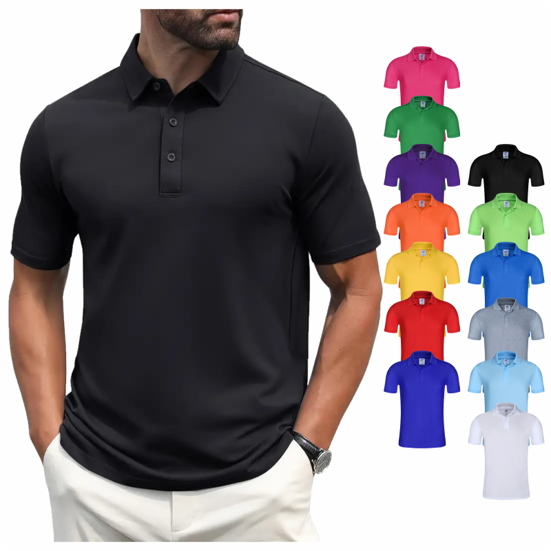 Men's Summer Solid Color Lapel - Polo Shirt Pique のレビューと価格
