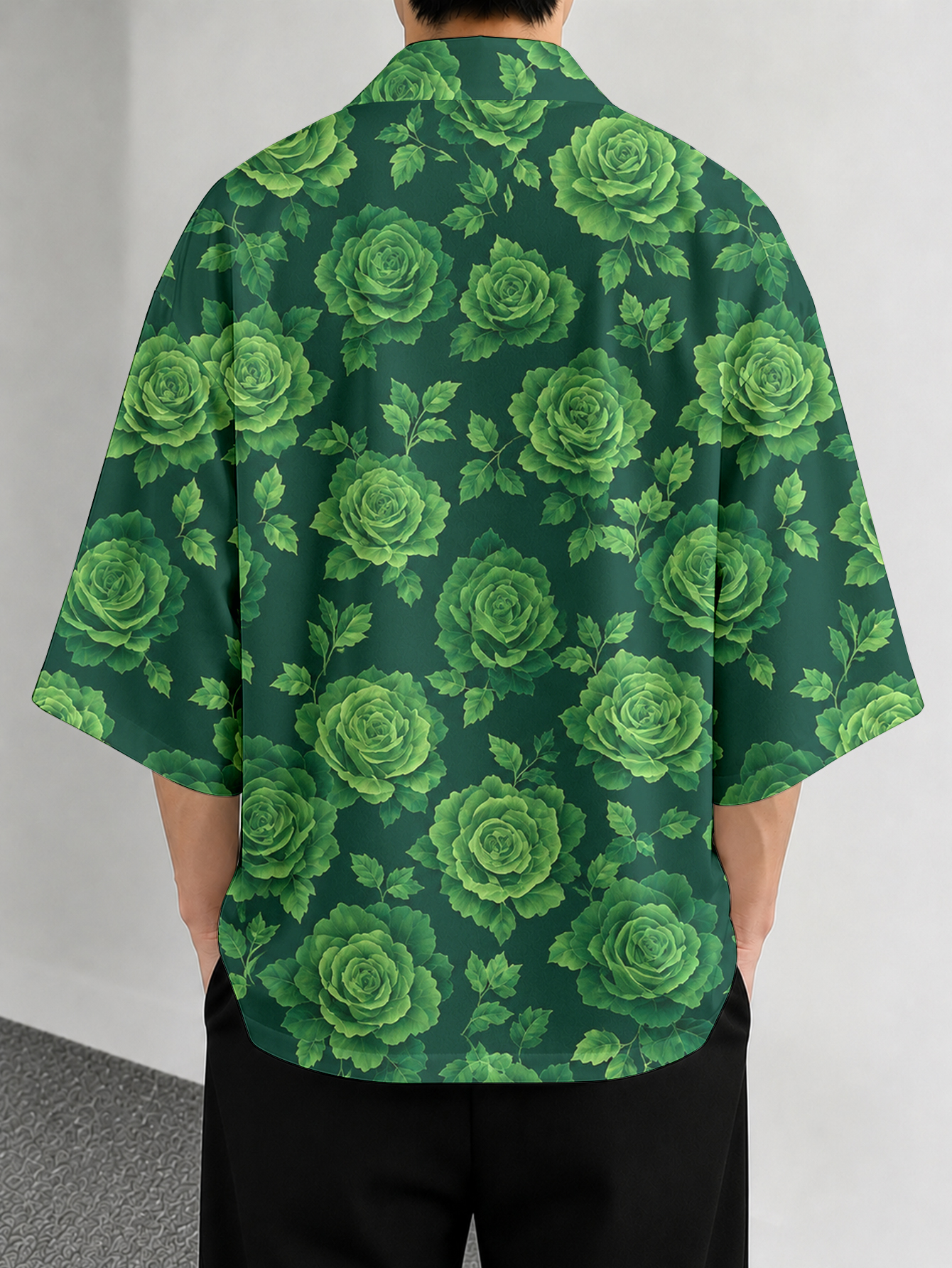 Men's casual top Green Rose Le - Resort Shirt Floral のレビューと価格