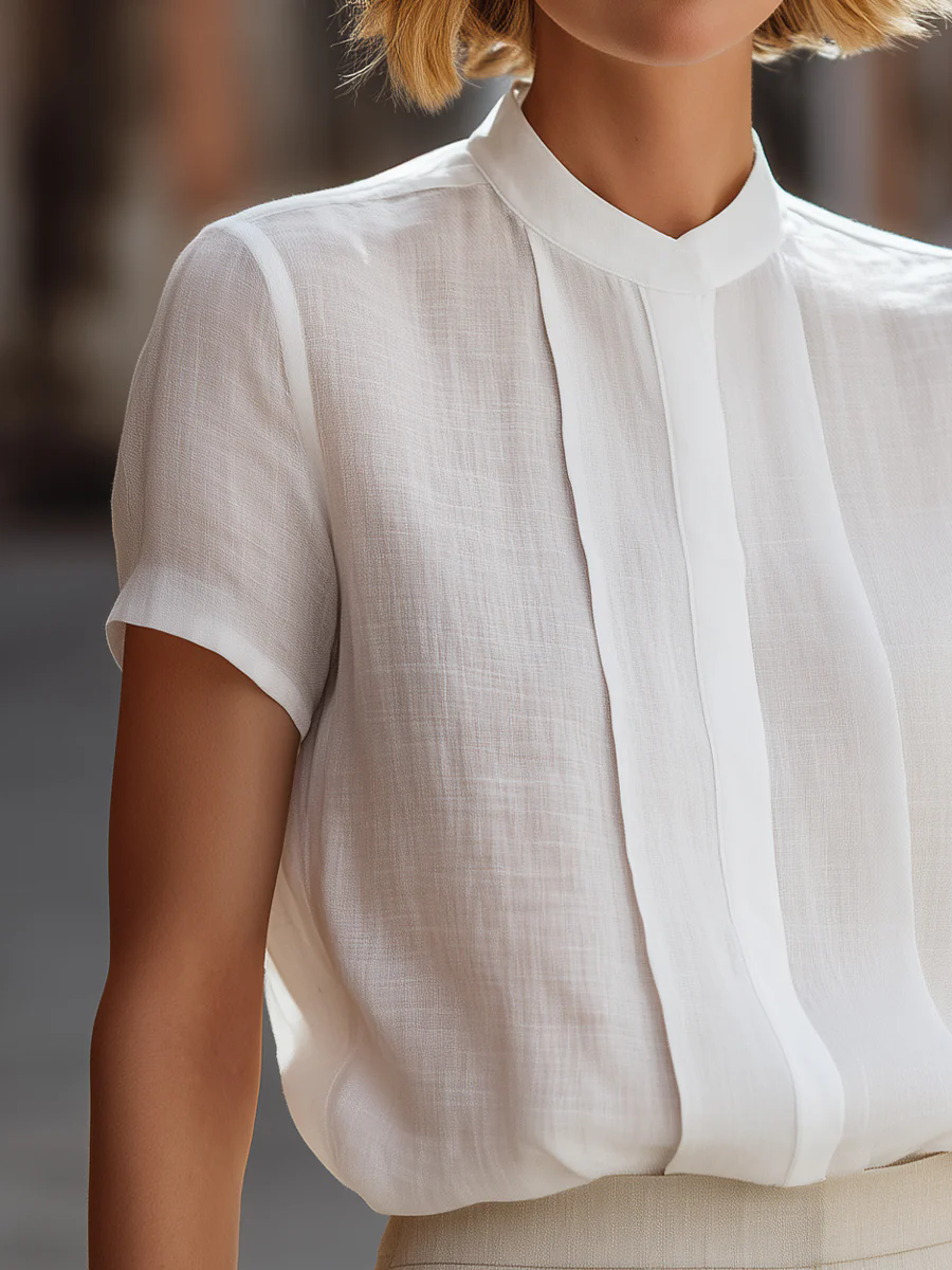 Women's Short Sleeve Pleated F - Shirt Camp Collar のレビューと価格